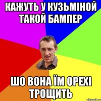 кажуть у кузьміной такой бампер шо вона їм орехі трощить