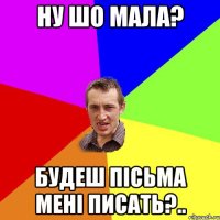 ну шо мала? будеш пісьма мені писать?..