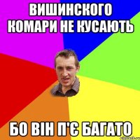 ВИШИНСКОГО КОМАРИ НЕ КУСАЮТЬ БО ВіН П'Є БАГАТО