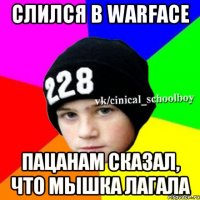 Слился в Warface Пацанам сказал, что мышка лагала