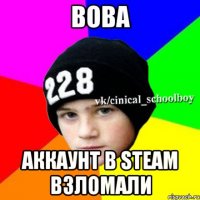 Вова Аккаунт в Steam взломали