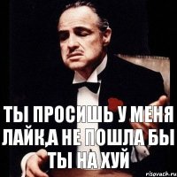 Ты просишь у меня лайк,а не пошла бы ты на хуй