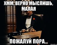 Хмм, верно мыслишь, малая Пожалуй пора...