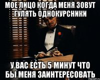 Мое лицо когда меня зовут гулять однокурсники У вас есть 5 минут что бы меня заинтересовать