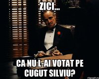 Zici... ca nu l-ai votat pe Cugut Silviu?