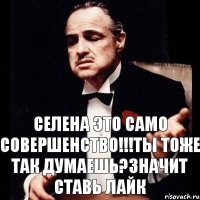 Селена это само совершенство!!!Ты тоже так думаешь?значит ставь лайк