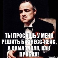 Ты просишь у меня решить бизнесс-кейс, а сама тупая, как пробка!