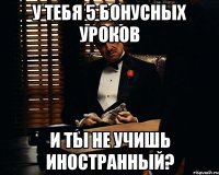 У тебя 5 бонусных уроков И ты не учишь иностранный?