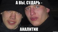 а вы, сударь - аналитик