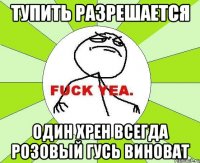 тупить разрешается Один хрен всегда розовый гусь виноват