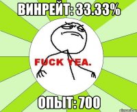 Винрейт: 33.33% Опыт: 700