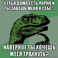 У тебя дома есть порно и ты завешь меня к себе... наверное ты хочешь меея трахнуть?