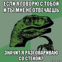 Если я говорю с тобой и ты мне не отвечаешь значит я разговариваю со стеной?