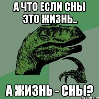 А что если сны это жизнь.. А жизнь - сны?