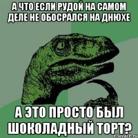 а что если рудой на самом деле не обосрался на днюхе а это просто был шоколадный торт?