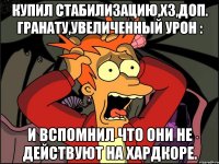 Купил стабилизацию,х3,доп. гранату,увеличенный урон : И вспомнил что они не действуют на хардкоре.