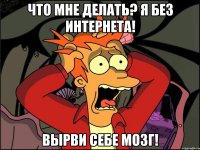 Что мне делать? Я без интернета! Вырви себе мозг!