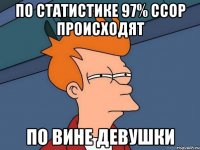 ПО СТАТИСТИКЕ 97% ССОР ПРОИСХОДЯТ ПО ВИНЕ ДЕВУШКИ