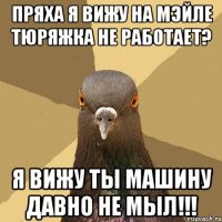 ПРЯХА Я ВИЖУ НА МЭЙЛЕ ТЮРЯЖКА НЕ РАБОТАЕТ? Я ВИЖУ ТЫ МАШИНУ ДАВНО НЕ МЫЛ!!!