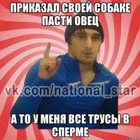 приказал своей собаке пасти овец а то у меня все трусы в сперме