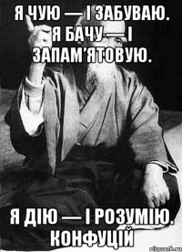 Я чую — і забуваю. Я бачу — і запам’ятовую. Я дію — і розумію. Конфуцій