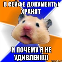 в сейфе документы хранят И почему я не удивлен))))