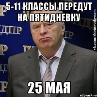 5-11 классы передут на пятидневку 25 мая