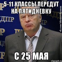 5-11 классы передут на пятидневку с 25 мая