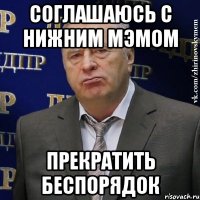 СОГЛАШАЮСЬ С НИЖНИМ МЭМОМ ПРЕКРАТИТЬ БЕСПОРЯДОК