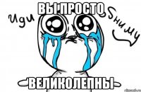 вы просто великолепны