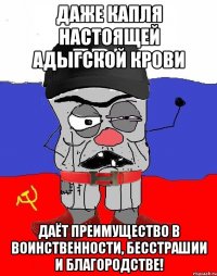 даже капля настоящей адыгской крови даёт преимущество в воинственности, бесстрашии и благородстве!