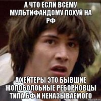 А что если всему мультифандому похуй на РФ а хейтеры это бывшие жопоболоьные реборновцы типа БФ и неназываемого