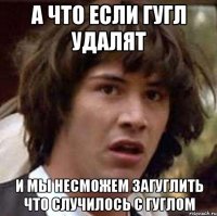 а что если гугл удалят и мы несможем загуглить что случилось с гуглом