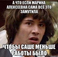 А что если Марина Алексеевна сама всё это замутила Чтобы Саше меньше работы было