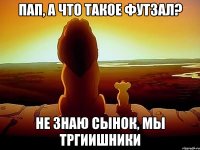 Пап, а что такое футзал? Не знаю сынок, мы ТРГИишники