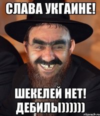 Слава Укгаине! Шекелей нет! Дебилы))))))