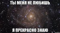 Ты меня не любишь Я прекрасно знаю