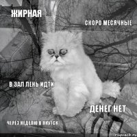 Жирная Скоро месячные Через неделю в Якутск Денег нет В зал лень идти