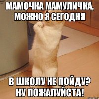 мамочка мамуличка, можно я сегодня в школу не пойду? ну пожалуйста!