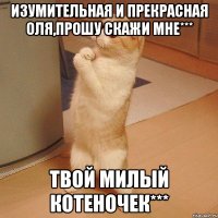 Изумительная и прекрасная Оля,прошу скажи мне*** Твой милый котеночек***