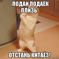 -Подаи подаёк плизь. Отстань китаёз!