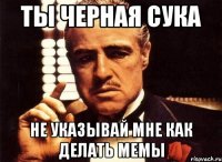 ты черная сука не указывай мне как делать мемы