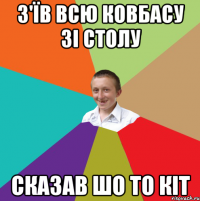 з'їв всю ковбасу зі столу сказав шо то кіт