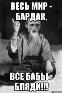 Весь мир - бардак, Все бабы - бляди!!!