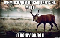 мимоходом посмотрела на меня Я ПОНРАВИЛСЯ