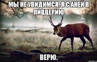 Мы не увидимся, я с Аней в пиццерию Верю.