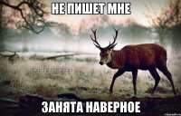 Не пишет мне Занята наверное