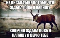 не писала мне потому что ждала пока я напишу конечно ждала пока я напишу я верю тебе