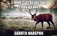 5 минут отвечает на сообщение занята наверно