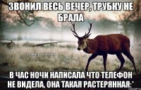 звонил весь вечер, трубку не брала в час ночи написала что телефон не видела, она такая растерянная:*